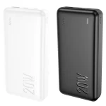 2 power banks black and white 20000 mAh