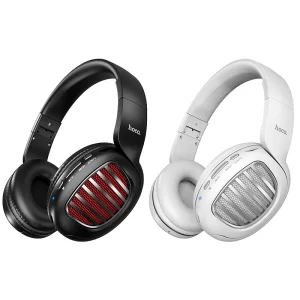 2 wireless foldable headphones, black and white colors