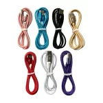 A bunch of braided rope micro to USB cable in different colors