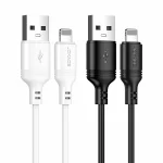 2 Lightning to USB cables black and white