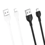 2 lightning to USB charging cables black and white