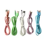 5 liquid silicone lightning to USB cable in different colors