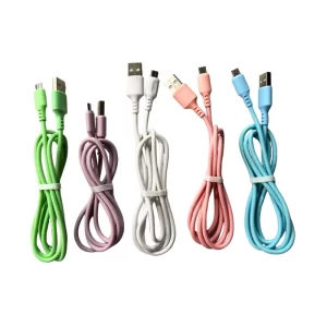 5 liquid silicone micro to USB cable in different colors