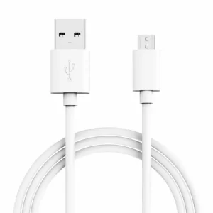 A white micro to USB cable