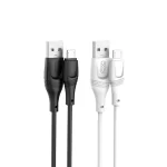 2 silicone micro to USB cables in white and black