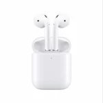 A white 2nd gen airpod in its case with open lid