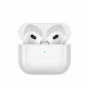 White airpod in its case with open lid