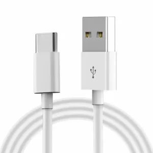 A white type-C to USB cable