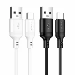 2 Type-C charging cables black and white