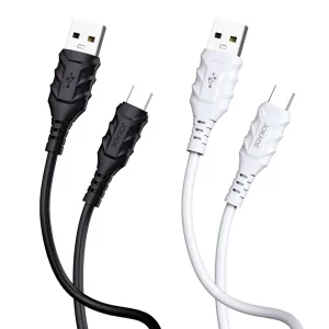 2 type-C to USB charging cables in black and white color