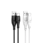 2 type-C to USB silicone cables white and black