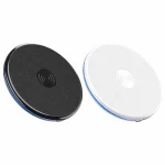 2 round wireless chargers black and white