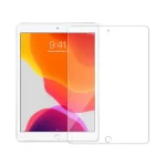 An iPad tempered glass screen protector beside a white iPad