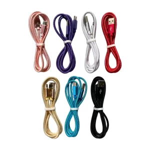 A bunch of braided rope type-C to USB cables in different colors