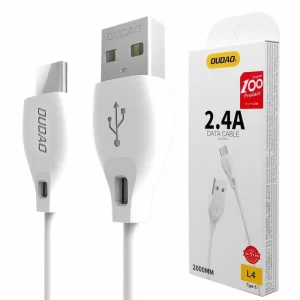 A white type-C to USB cable with its packaging