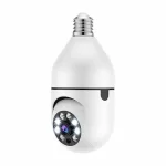 A white light bulb security camera, rotatable with infrared lights