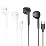 Two pairs of Type-c wired earphone in black and white colour