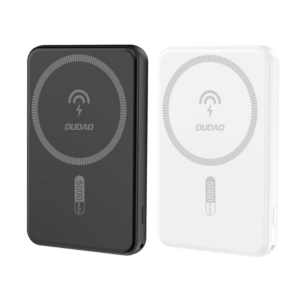 Two magnetic wireless power banks, mini size in black and white colours