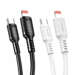 Two type-C to lightning cables white and black